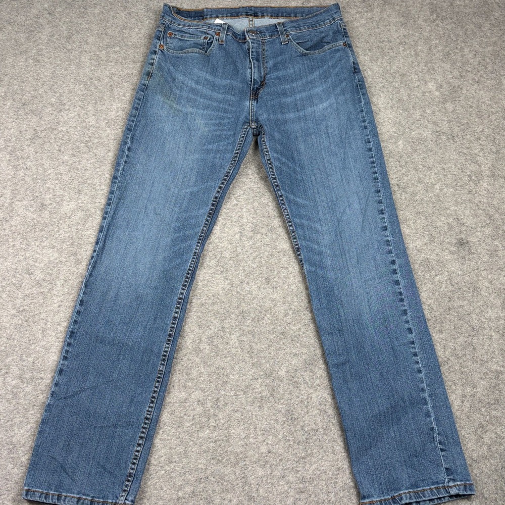 Levis 559 Jeans Mens 34x32 Blue Denim Classic Casual Straight Leg Dark Wash - Picture 3 of 15